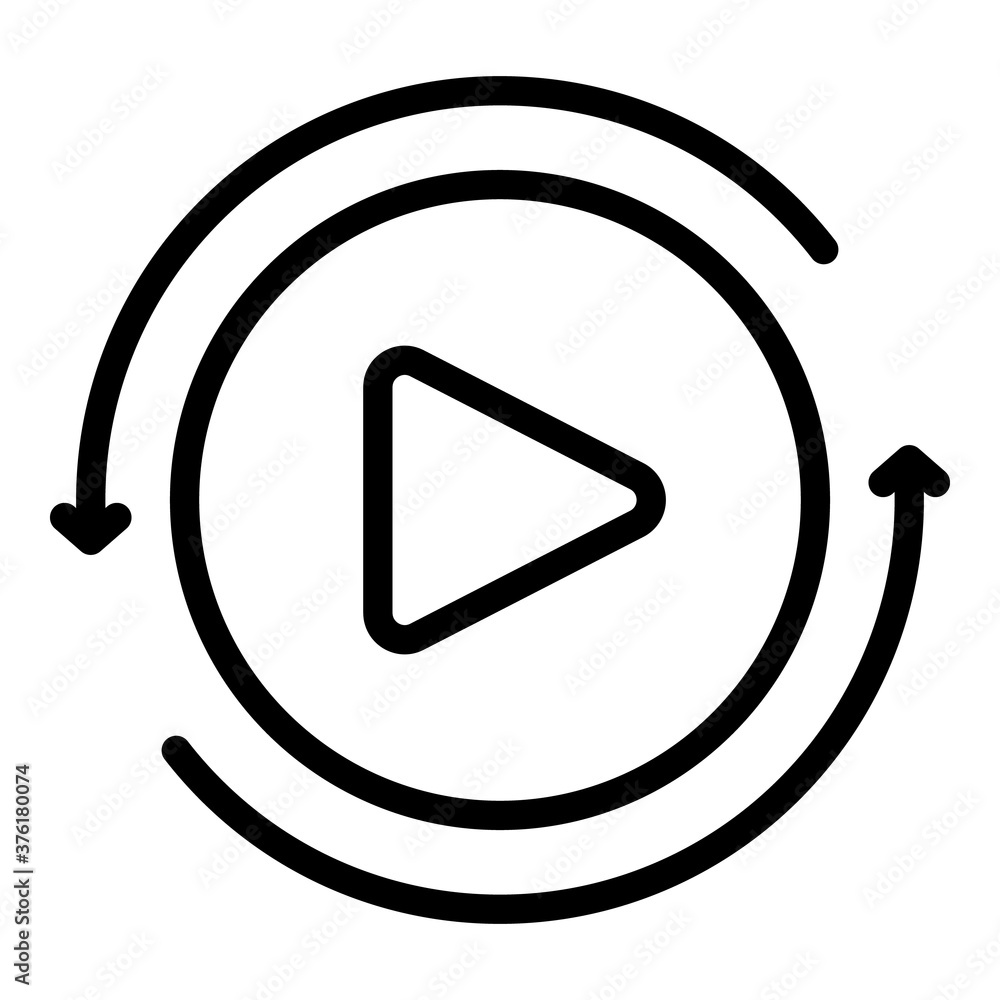 Poster play button process icon. outline play button process vector icon for web design isolated on white b