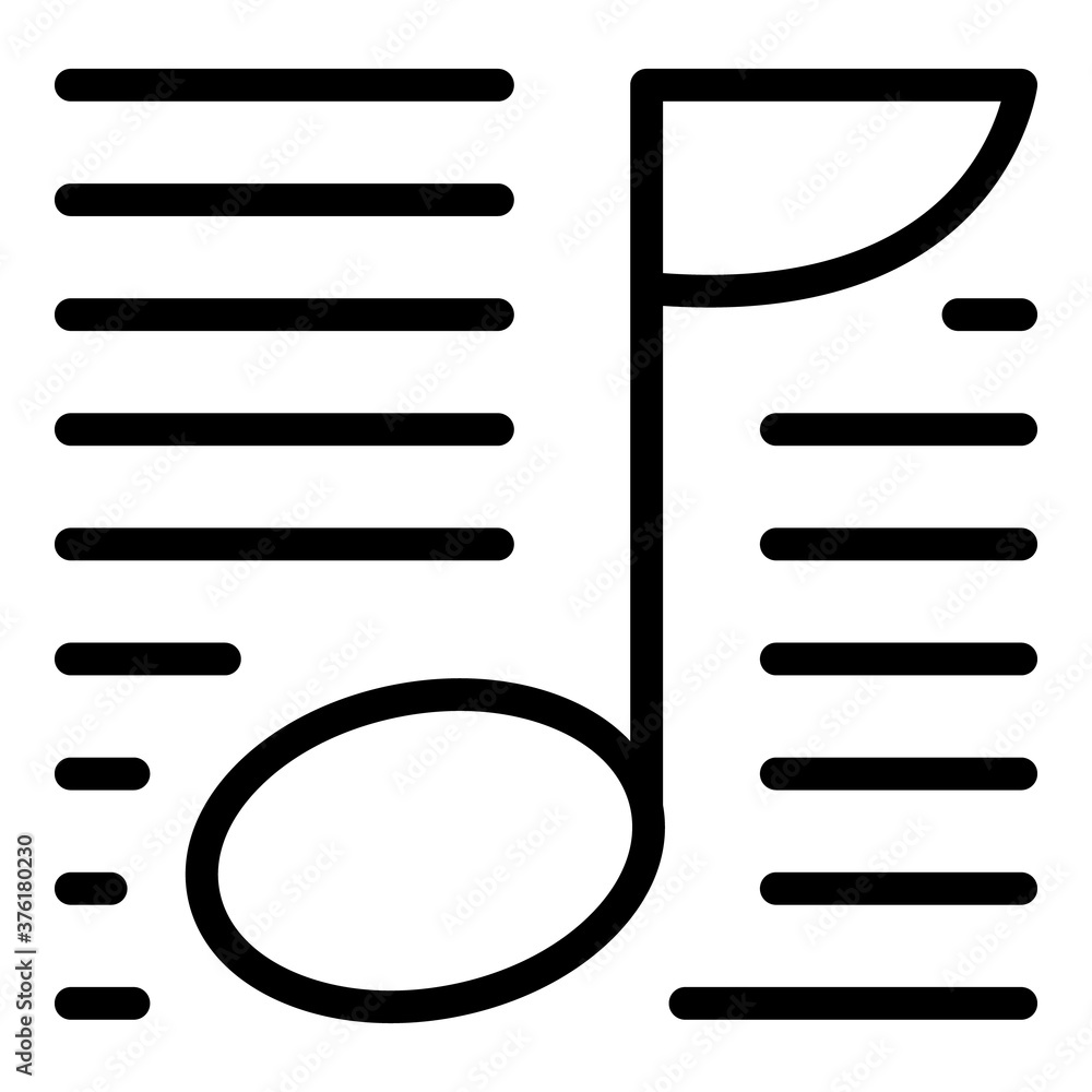 Poster music gallery icon. outline music gallery vector icon for web design isolated on white background