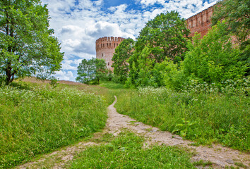 Fortress wall and tower Oryol (Gorodetskaya). Smolensk. Russia