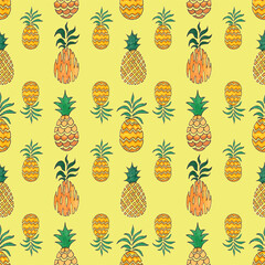 seamless pattern with pineapples