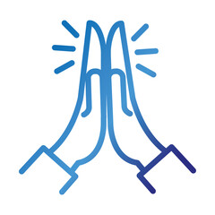 hands crash gradient style icon