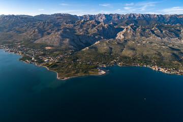 Aerial view of Paklenica national park canyon in Velebit - Croatia