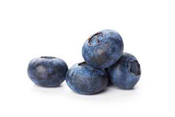 heap of blueberries isolated on white background
