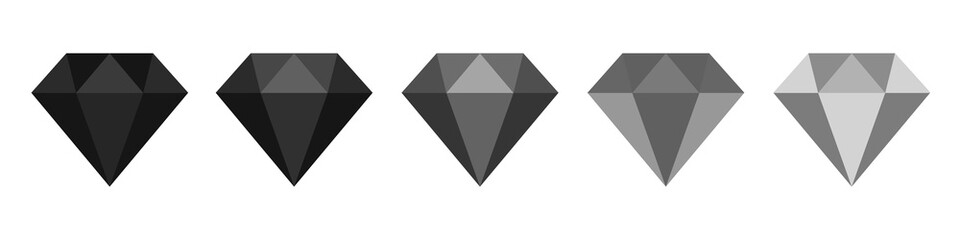Diamond icons set - vector flat style illustration.