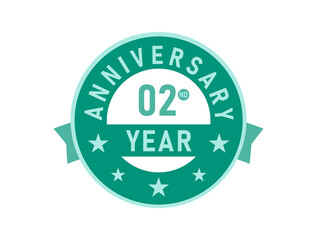 02 years anniversary Modern Badges 