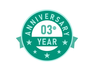 03 years anniversary Modern Badges 