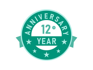 12 years anniversary Modern Badges 