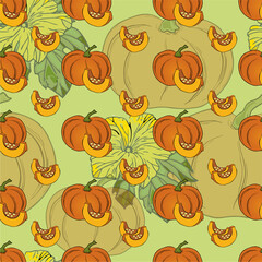 seamless background with pumpkins