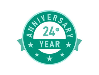 24 years anniversary Modern Badges 