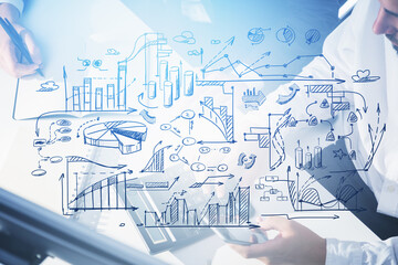 Man with phone and business plan