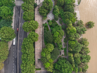 Outdoor aerial scenery of Wuhan Summer Park in Hubei