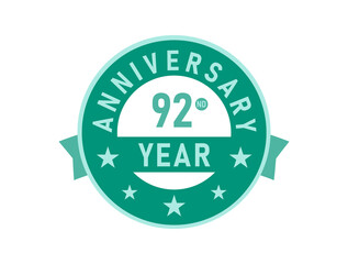 92 years anniversary Modern Badges 