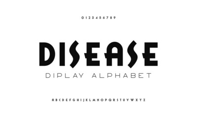 Covid-19 typeface. Corona virus disease typography designs. Font set a to z. Modern design vector illustration.