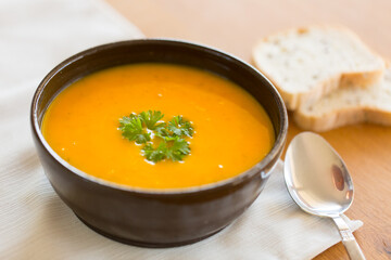 Homemade pumpkin soup