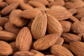 Close up almonds,Organic texture of almonds,background.