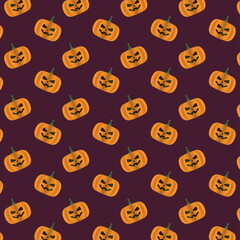 happy halloween card with pumpkins pattern