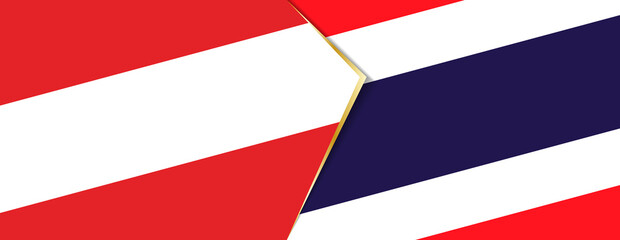 Austria and Thailand flags, two vector flags.