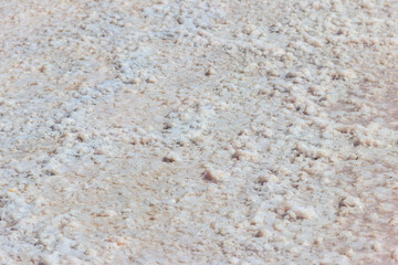 Natural salt crystal texture, macro, close-up. Salty lake shore background