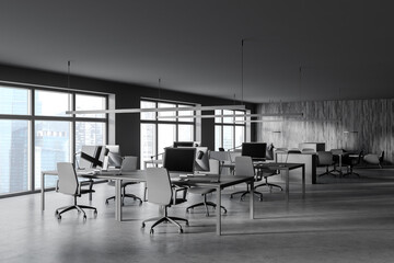 Gray open space office corner