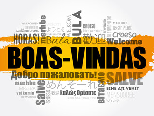 Boas-Vindas (Welcome in Brazilian Portuguese) word cloud in different languages