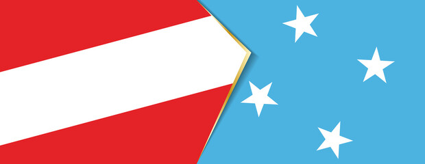 Austria and Micronesia flags, two vector flags.