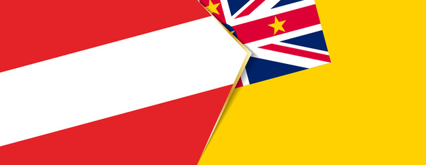 Austria and Niue flags, two vector flags.