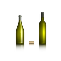 Bottles of white wine, vector illustration.