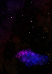 Distant flickering star array and cold cosmic nebula.