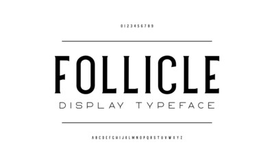 Vector illustration of typography sans serif. Uppercase a to z. Condense stylish.