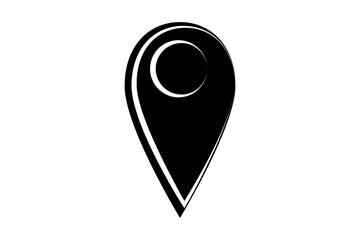 EPS 10 vector. Pin for a map as navigation mark. Simple black minimal icon.