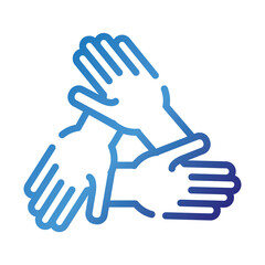 hands teamwork gradient style icon