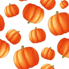 seamless pattern with pumpkins