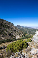 Mediterranean landscape at the Cerro Coros in the natural park Sierra de Grazalema, Andalusia, Spain.