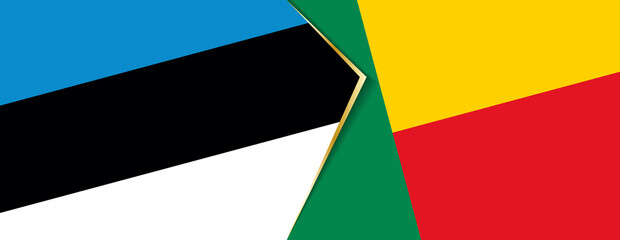 Estonia and Benin flags, two vector flags.