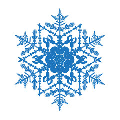 Vector blue snowflake isolated on a white background. EPS 10