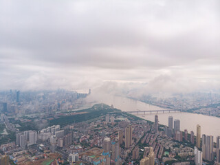 Fototapeta premium Summer city skyline scenery of Wuhan, Hubei, China