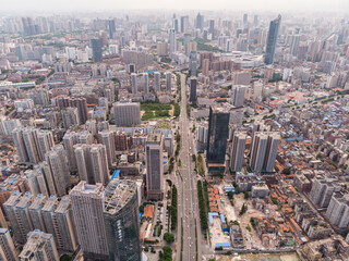 Summer city skyline scenery of Wuhan, Hubei, China