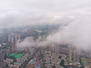 Summer city skyline scenery of Wuhan, Hubei, China