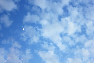 Blue sky with cloud. Clearing day and Good weather in the morning.