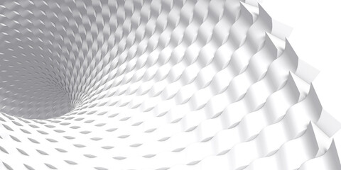 White background twisted abstract waveform created in 3d rendering