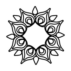 diwali flower petals around decoration line style icon