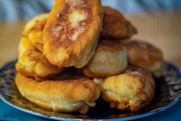 homemade fried pies with egg and onions