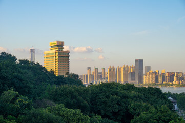 Summer city skyline scenery of Wuhan, Hubei, China