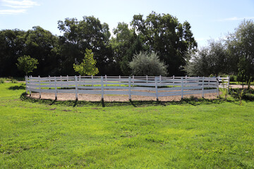 Photo of round pen outdoors ready for a equestrian training