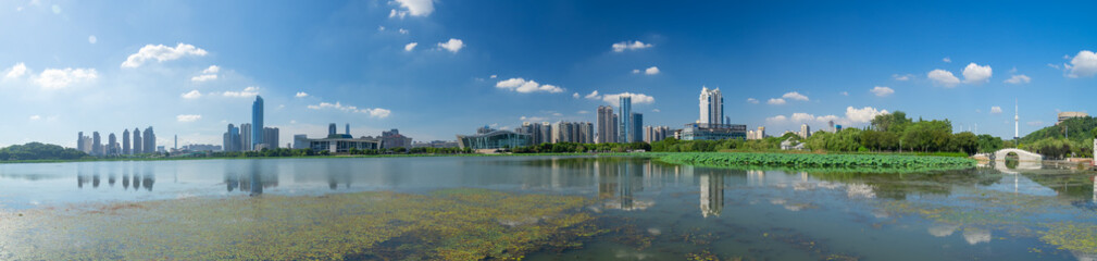 Obraz na płótnie Canvas Summer city skyline scenery of Wuhan, Hubei, China