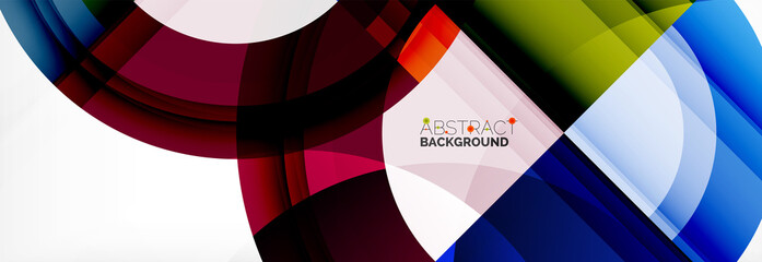 Fototapeta premium Round shapes, triangles and circles. Modern abstract background