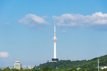Fototapeta premium Summer city skyline scenery of Wuhan, Hubei, China
