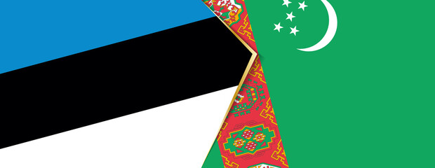 Estonia and Turkmenistan flags, two vector flags.