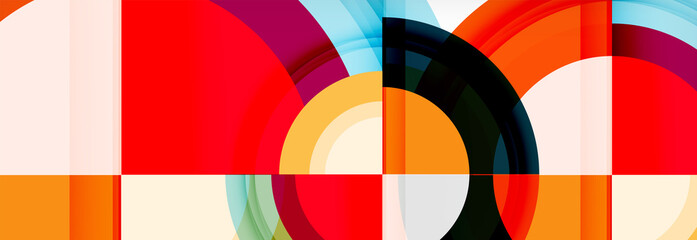 Obraz premium Round shapes, triangles and circles. Modern abstract background
