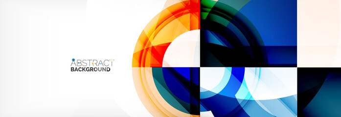 Obraz na płótnie Canvas Round shapes, triangles and circles. Modern abstract background